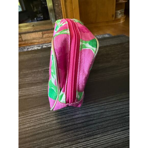 6/$25 Lilly Pulitzer for Estée Lauder Pink and Green Floral Cosmetic Makeup Bag - Picture 9 of 10